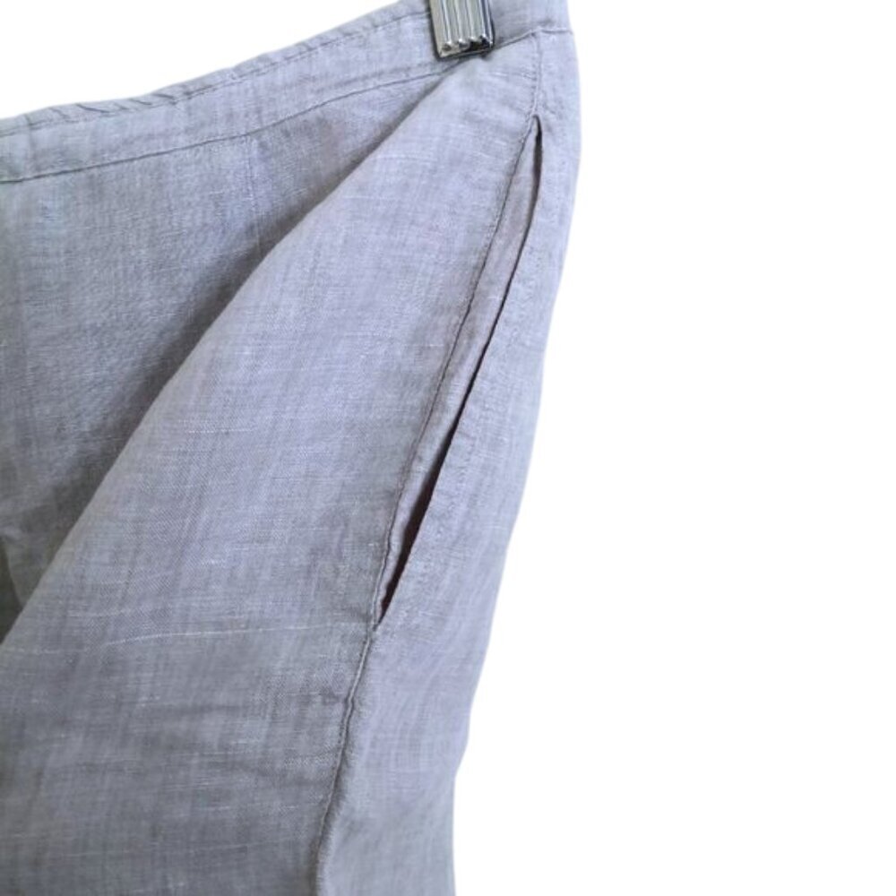 Express 100% Linen Light Gray Drawstring Pants Si… - image 6